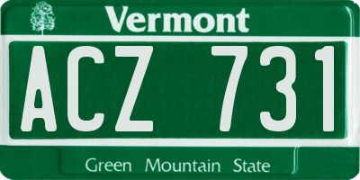VT license plate ACZ731