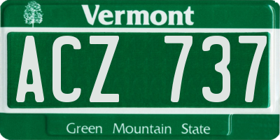 VT license plate ACZ737