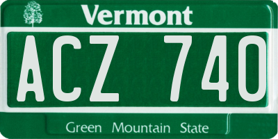 VT license plate ACZ740