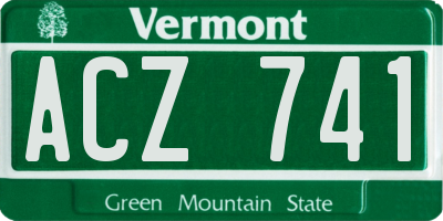 VT license plate ACZ741