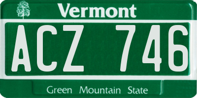 VT license plate ACZ746
