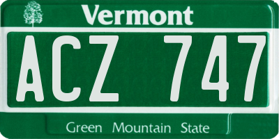 VT license plate ACZ747
