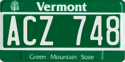 VT license plate ACZ748