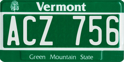 VT license plate ACZ756