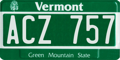VT license plate ACZ757