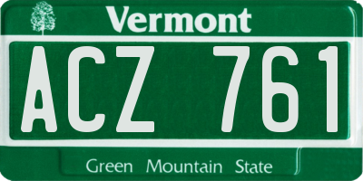 VT license plate ACZ761