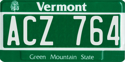 VT license plate ACZ764