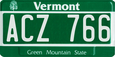 VT license plate ACZ766
