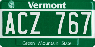VT license plate ACZ767