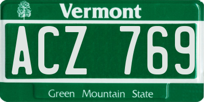VT license plate ACZ769