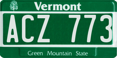 VT license plate ACZ773