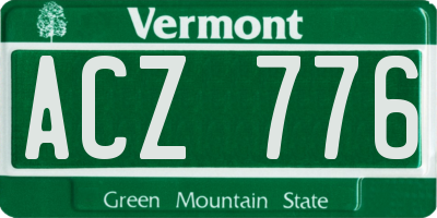 VT license plate ACZ776