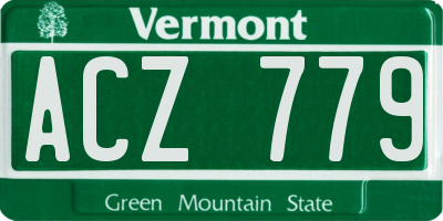 VT license plate ACZ779