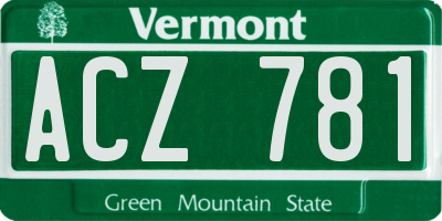 VT license plate ACZ781