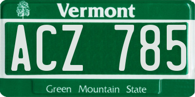 VT license plate ACZ785