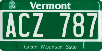 VT license plate ACZ787