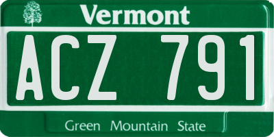 VT license plate ACZ791