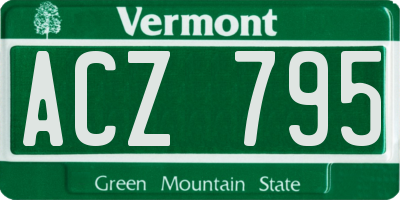 VT license plate ACZ795
