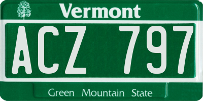 VT license plate ACZ797