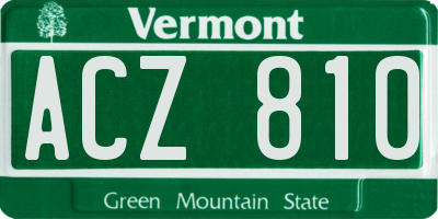 VT license plate ACZ810