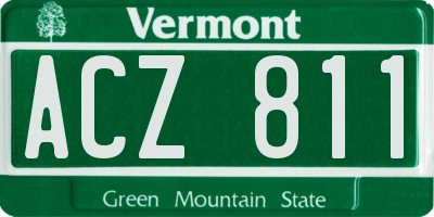 VT license plate ACZ811