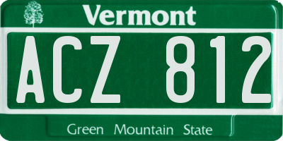 VT license plate ACZ812