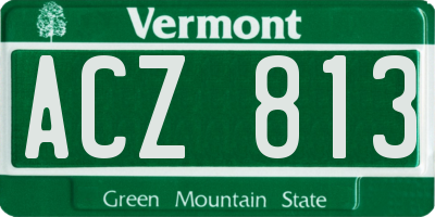 VT license plate ACZ813