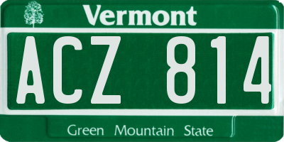 VT license plate ACZ814