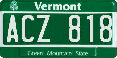 VT license plate ACZ818