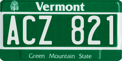VT license plate ACZ821