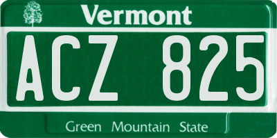 VT license plate ACZ825