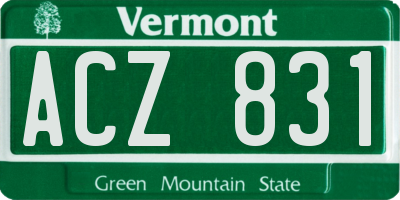 VT license plate ACZ831