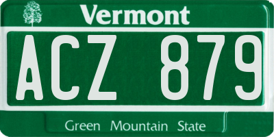 VT license plate ACZ879
