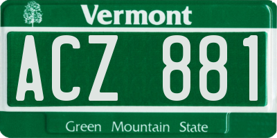 VT license plate ACZ881
