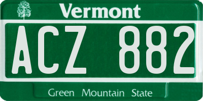 VT license plate ACZ882