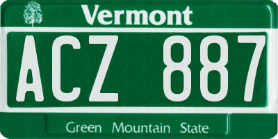 VT license plate ACZ887
