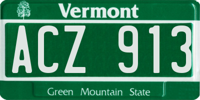 VT license plate ACZ913