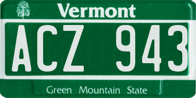 VT license plate ACZ943