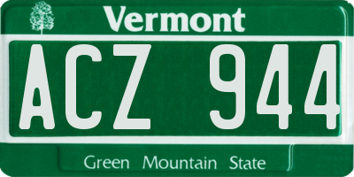VT license plate ACZ944