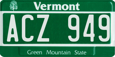 VT license plate ACZ949
