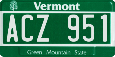 VT license plate ACZ951