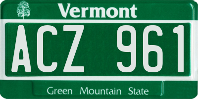 VT license plate ACZ961