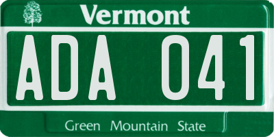 VT license plate ADA041