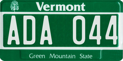 VT license plate ADA044