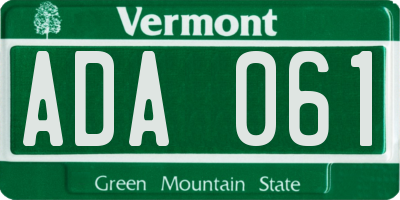 VT license plate ADA061