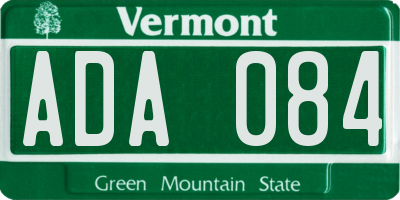 VT license plate ADA084