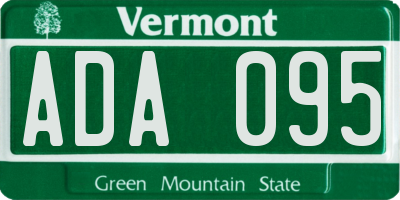 VT license plate ADA095