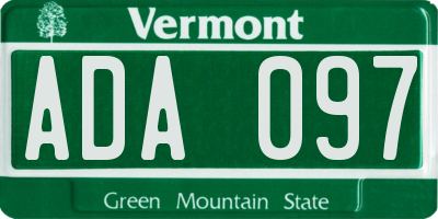 VT license plate ADA097