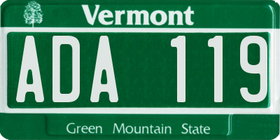 VT license plate ADA119