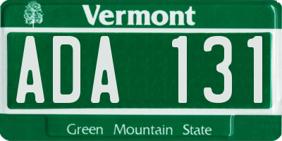 VT license plate ADA131